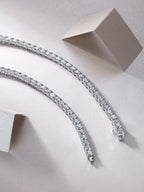 Celestial Stream – Silver Moissanite Necklace