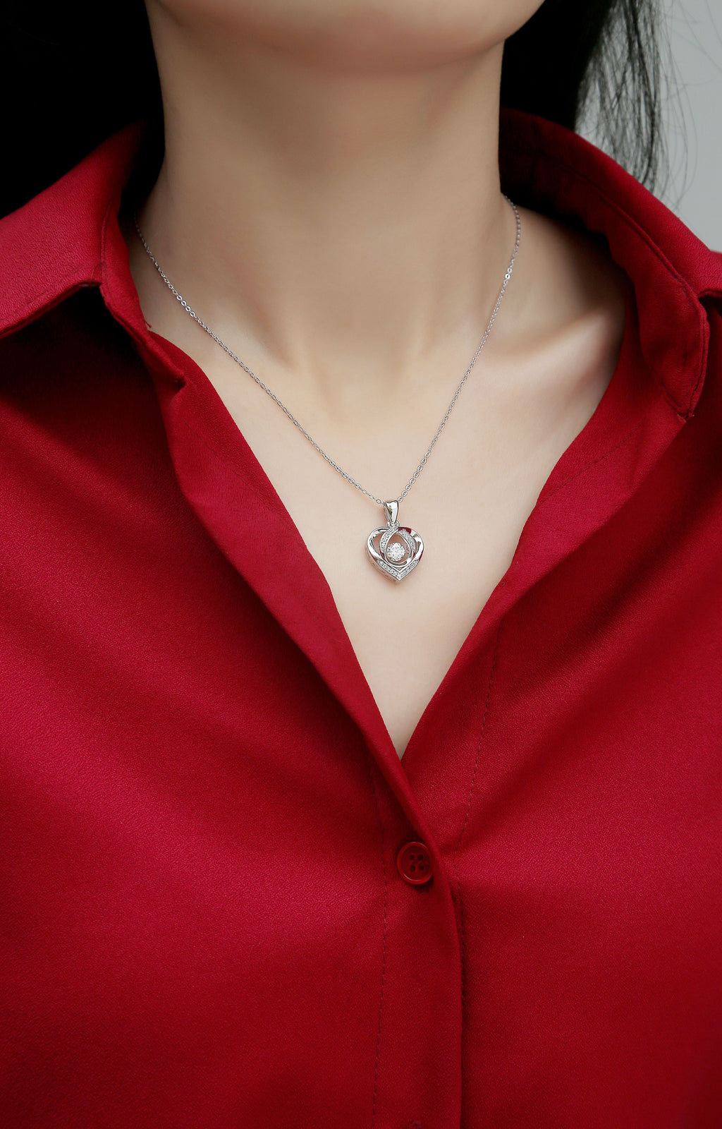 Eternal Heart – Silver Moissanite Pendant Necklace