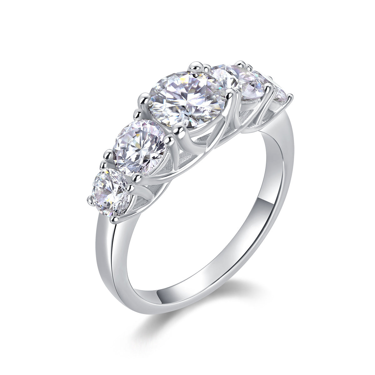 Sparkling Infinity – Moissanite Silver Ring