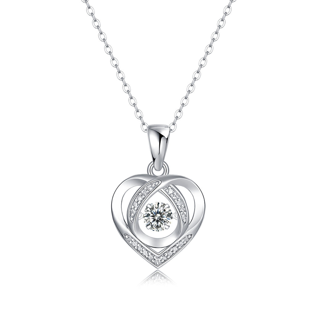 Eternal Heart – Silver Moissanite Pendant Necklace