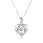 Eternal Heart – Silver Moissanite Pendant Necklace