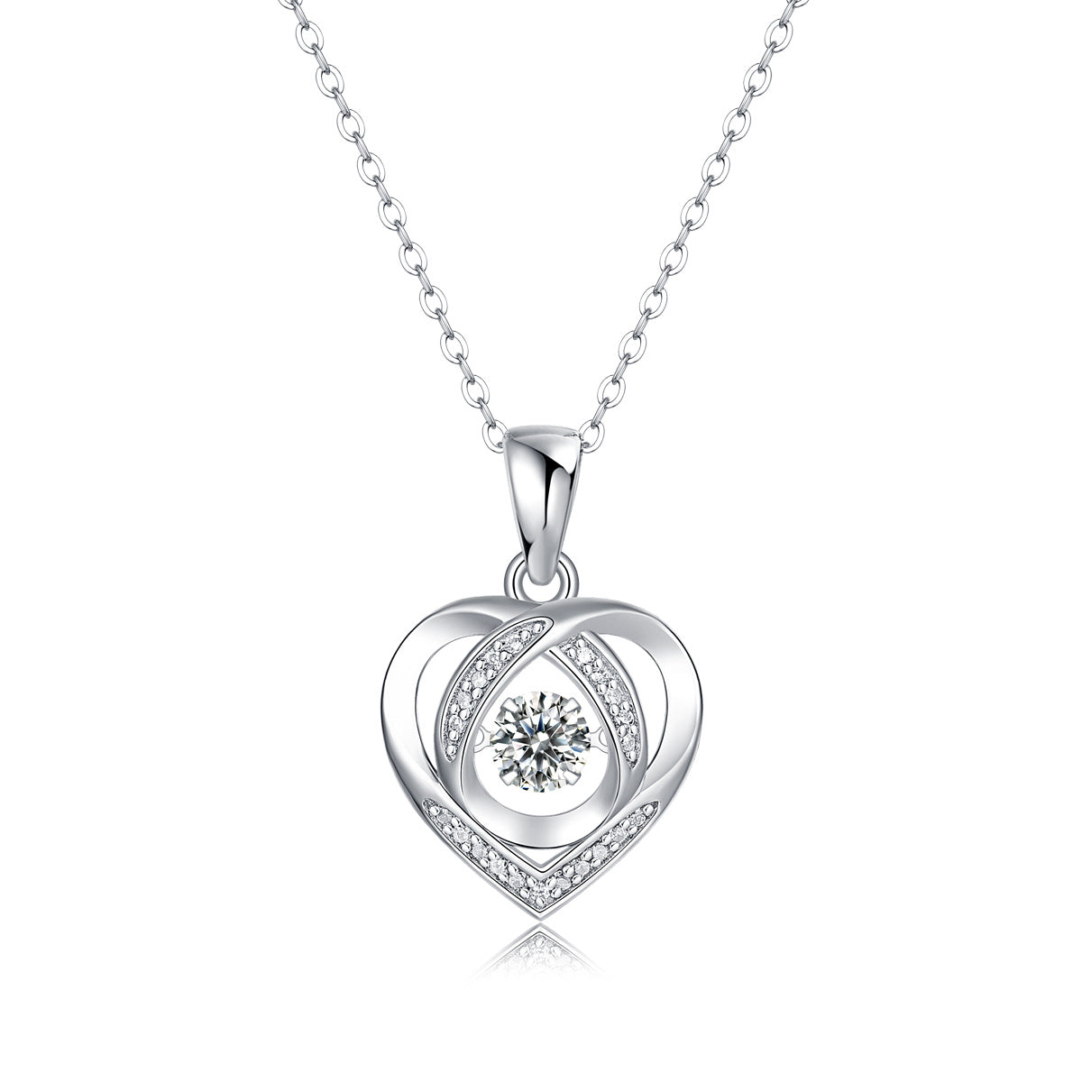 Eternal Heart – Silver Moissanite Pendant Necklace