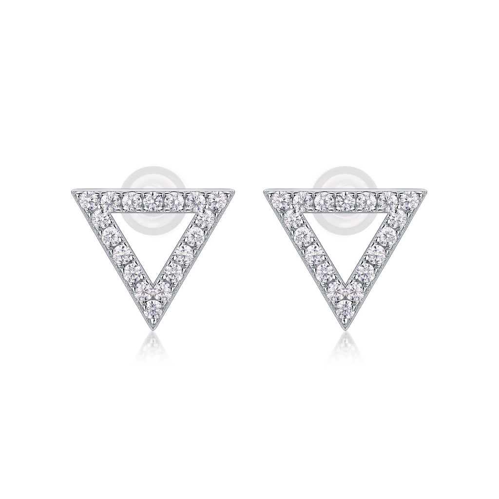 Timeless Spark – Moissanite Silver Stud Earrings