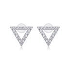 Timeless Spark – Moissanite Silver Stud Earrings