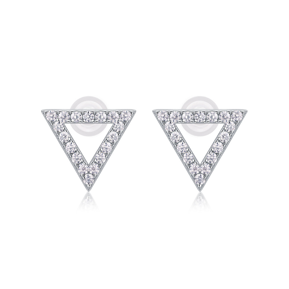 Timeless Spark – Moissanite Silver Stud Earrings