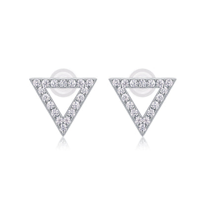 Timeless Spark – Moissanite Silver Stud Earrings