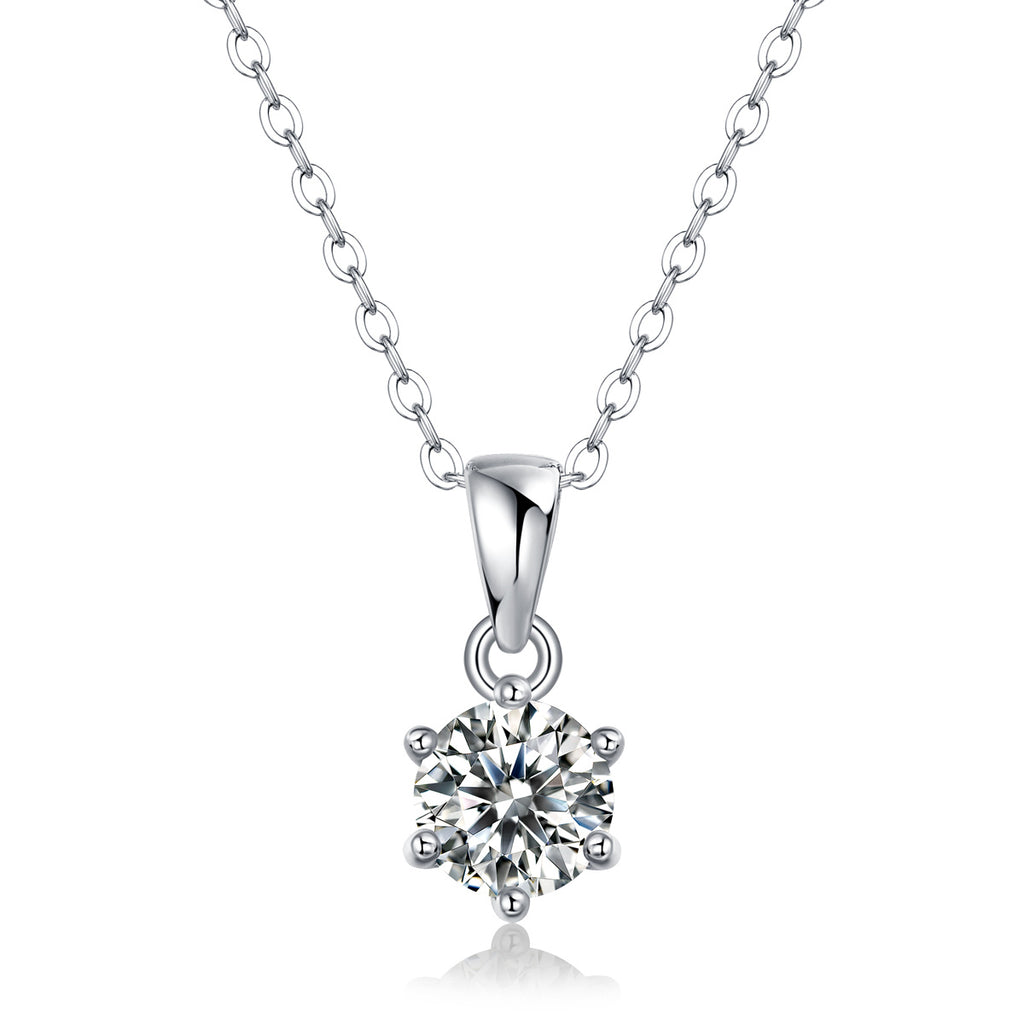 Whispering Breeze – Silver Moissanite Pendant Necklace