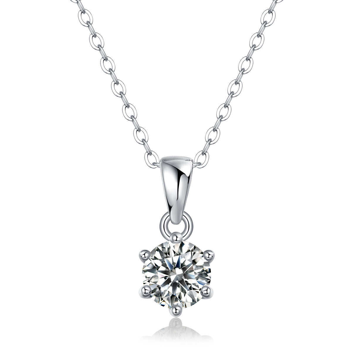 Whispering Breeze – Silver Moissanite Pendant Necklace
