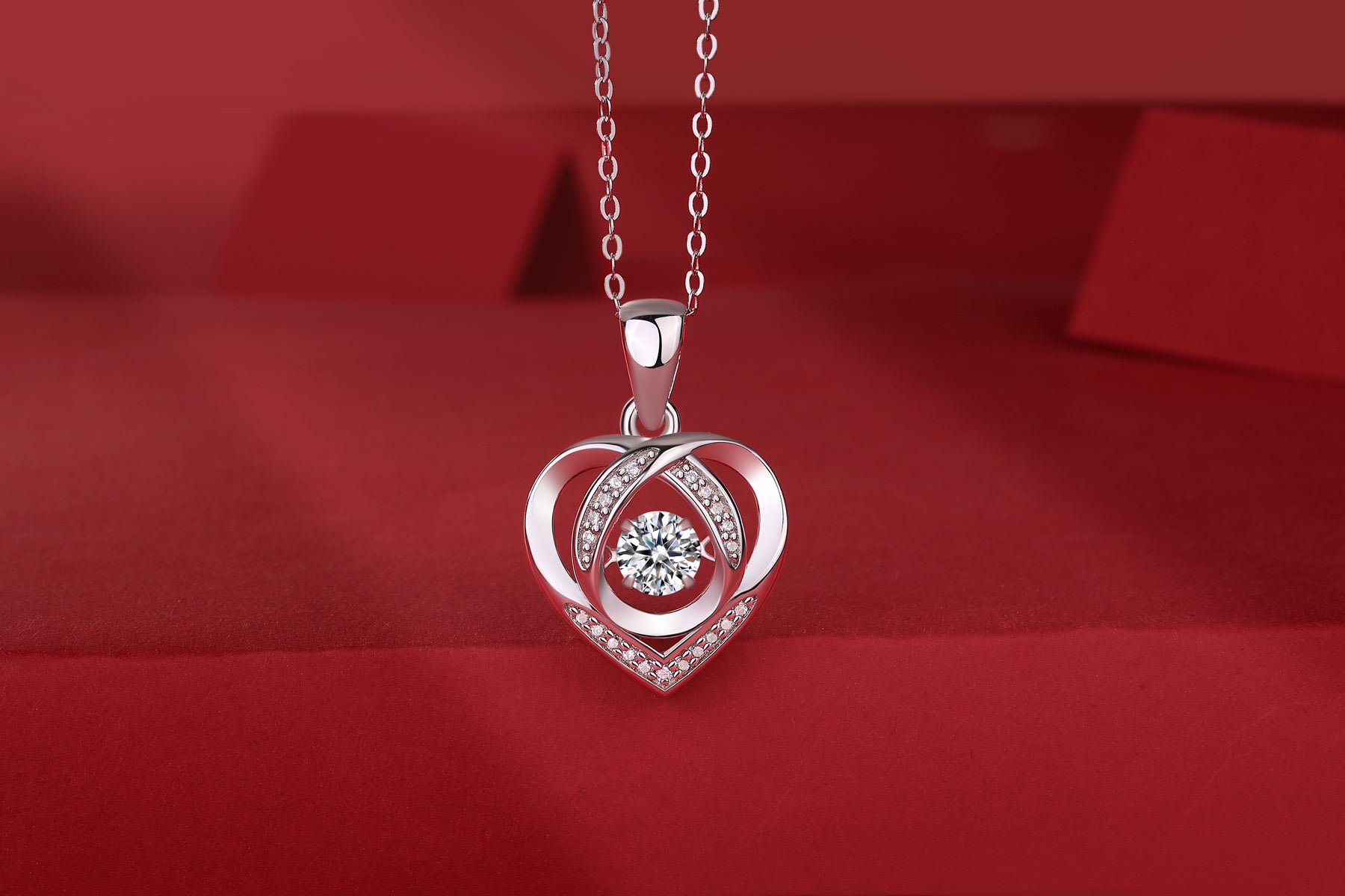 Eternal Heart – Silver Moissanite Pendant Necklace
