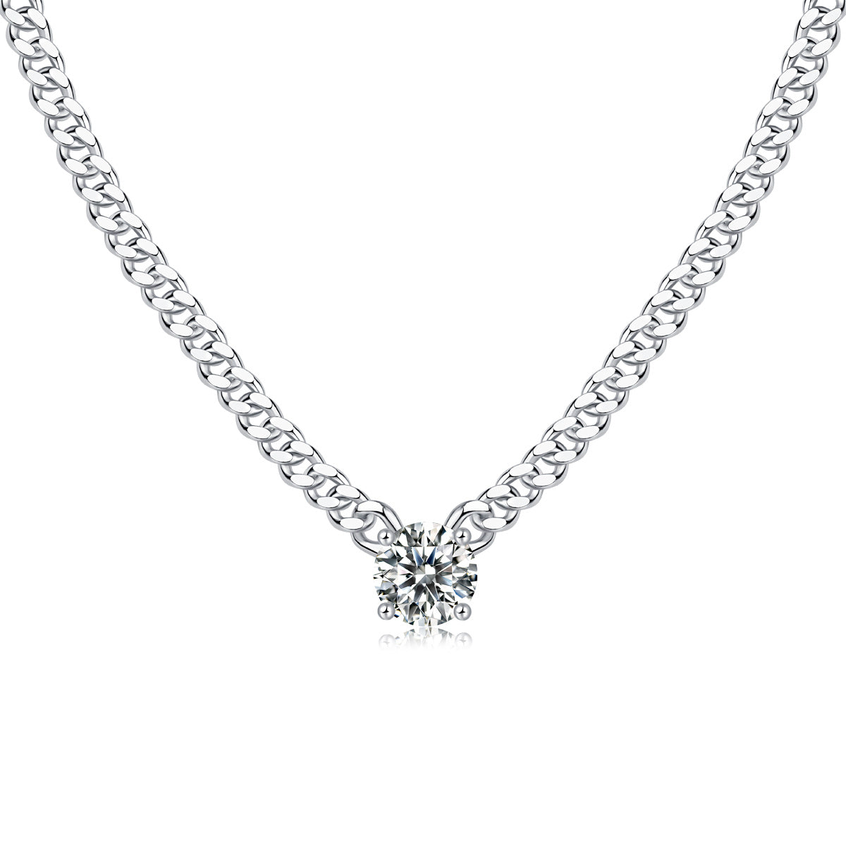 Golden Horizon – Moissanite Silver Cuban Necklace