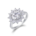 Sunflower  - Moissanite Silver Ring