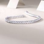 Radiant Halo – Silver Moissanite Bracelet