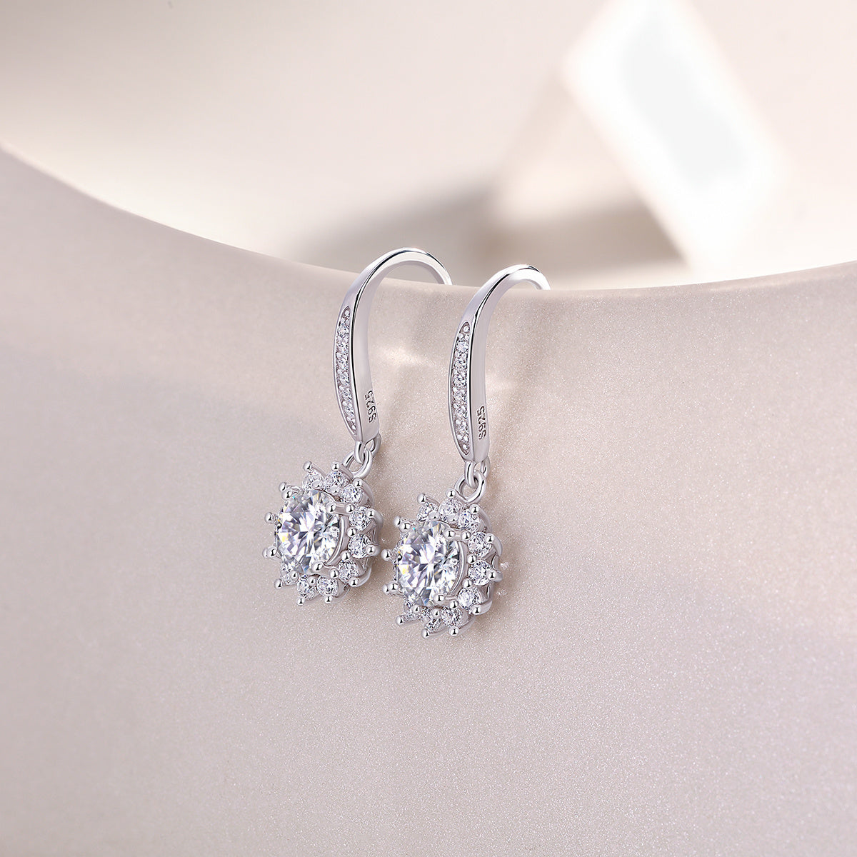 Luxe Harmony – Moissanite Sterling Silver Earrings Set