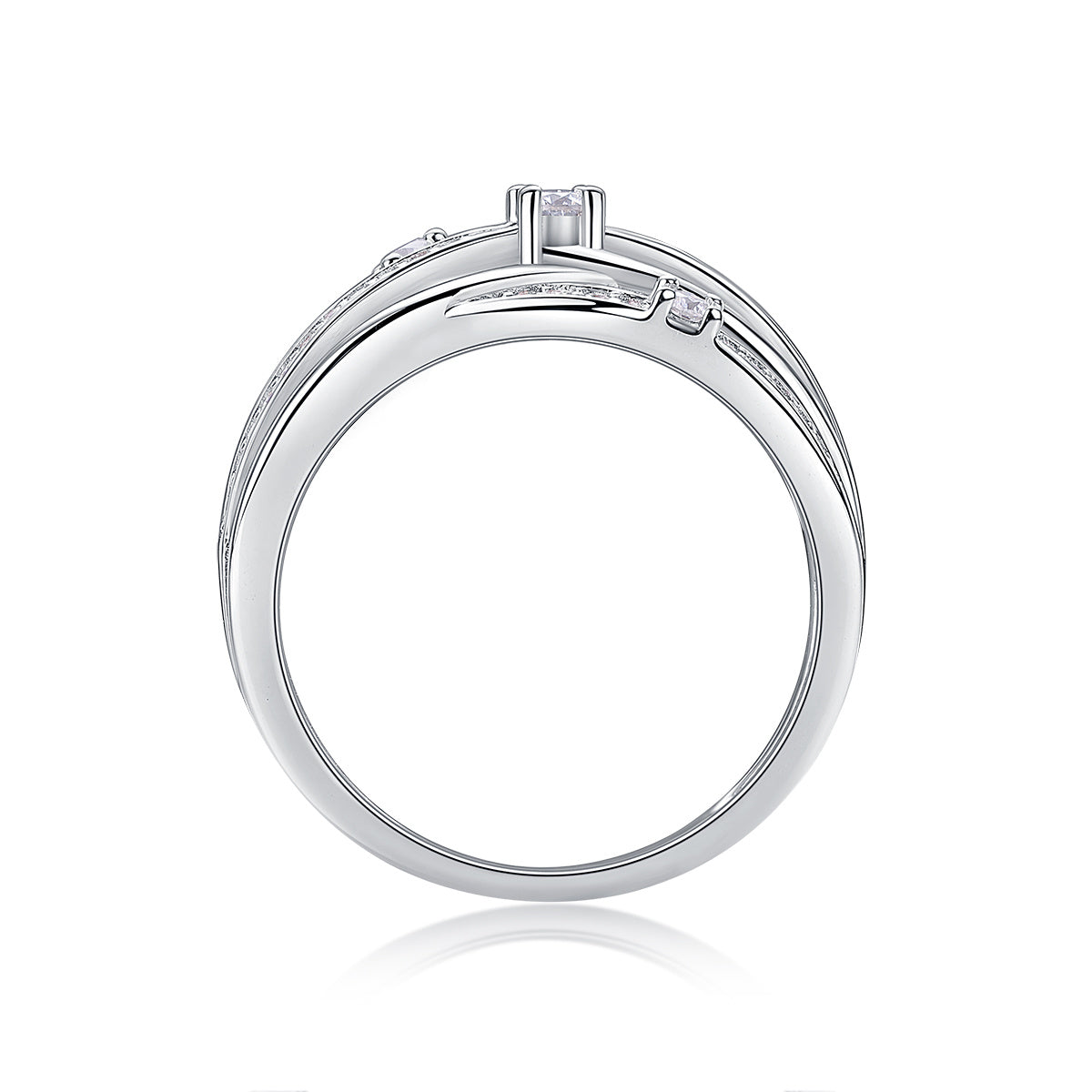 Celestial Glow – Moissanite Silver Ring