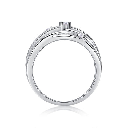 Celestial Glow – Moissanite Silver Ring