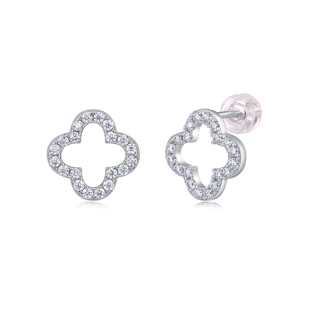 Elegant Shine – Moissanite Sterling Silver Stud Earrings