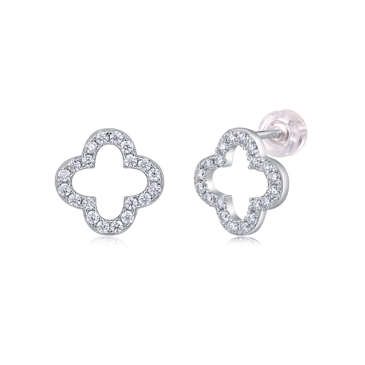 Elegant Shine – Moissanite Sterling Silver Stud Earrings