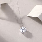 Twilight Blossom – Silver Moissanite Pendant Necklace