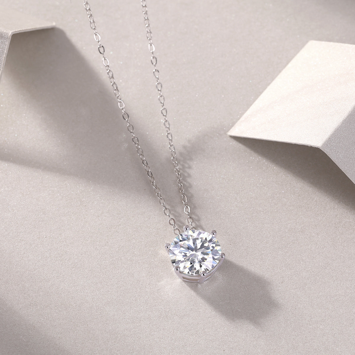Twilight Blossom – Silver Moissanite Pendant Necklace