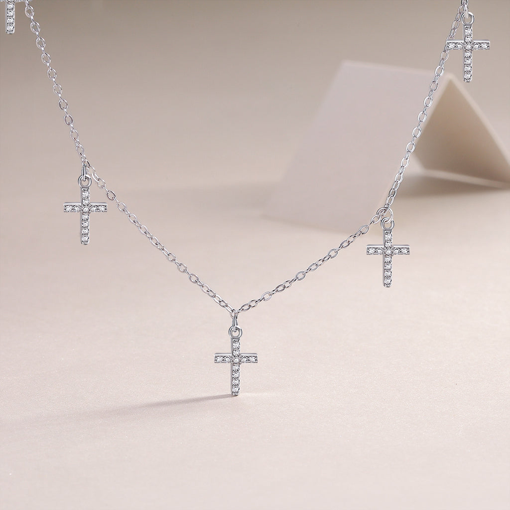 Holy Light Cross - A Fashionable And Luxurious Diamond Jewelry Pendant Set With Moissanite S925 Sterling Silver And Platinum Plating