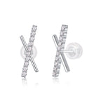 Brilliant Charm – Moissanite Silver Stud Earrings