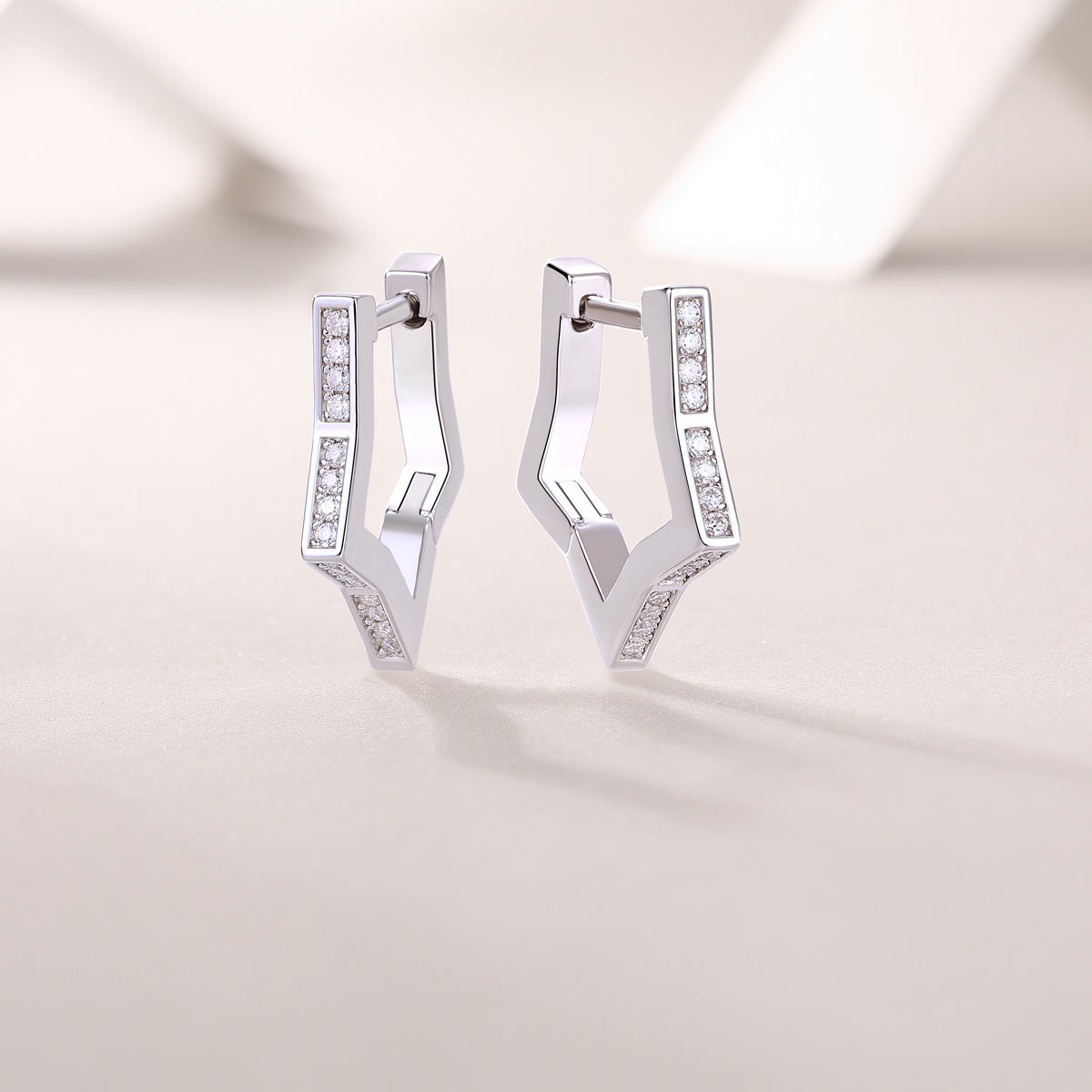 Cosmic Drift – Moissanite Silver Earrings