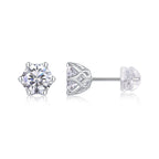 Blossom Radiance – Moissanite Silver Stud Earrings