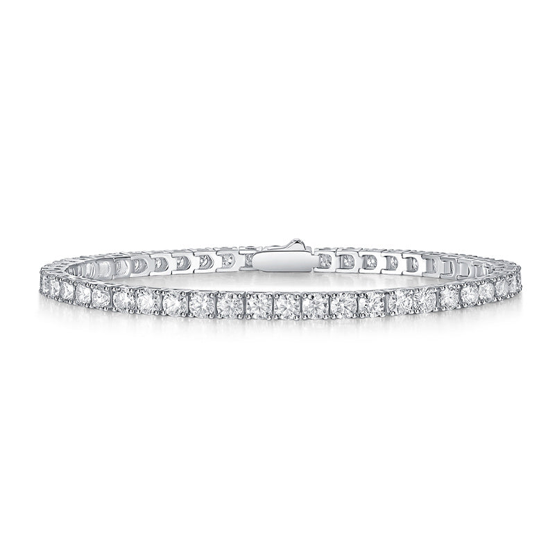 Celestial Veil – Silver Moissanite Bracelet