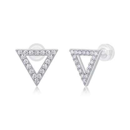 Timeless Spark – Moissanite Silver Stud Earrings
