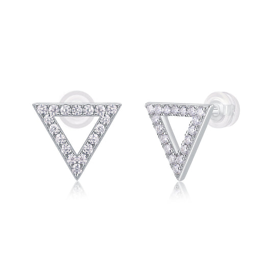 Timeless Spark – Moissanite Silver Stud Earrings