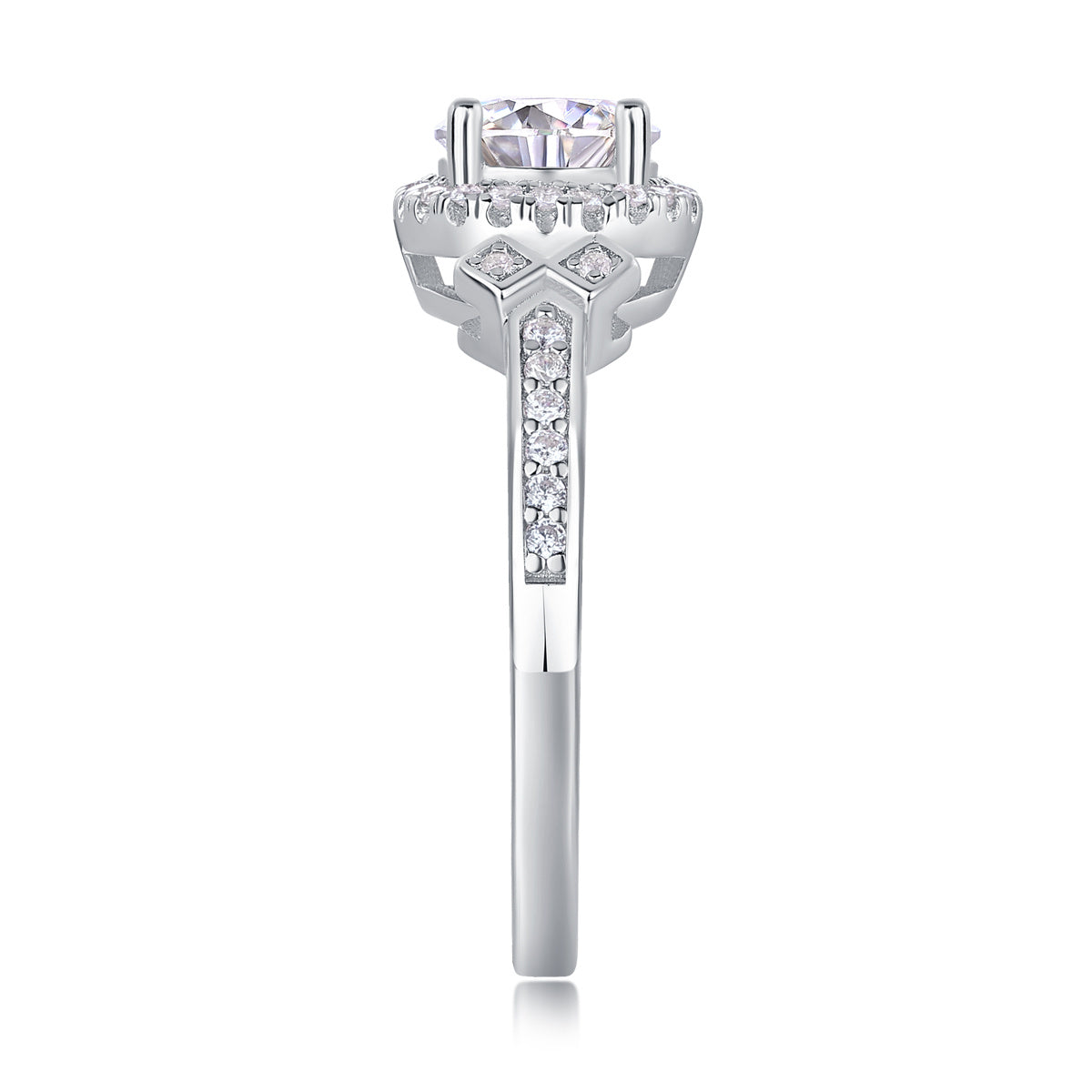 Guiding Light – Moissanite Silver Ring Set