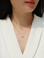 Snowflakes Fluttering - A Fashionable And Luxurious Diamond Jewelry Pendant Set With Moissanite S925 Sterling Silver And Platinum Plating