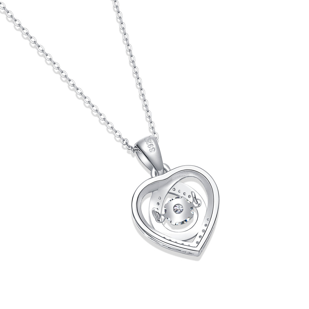 Eternal Heart – Silver Moissanite Pendant Necklace