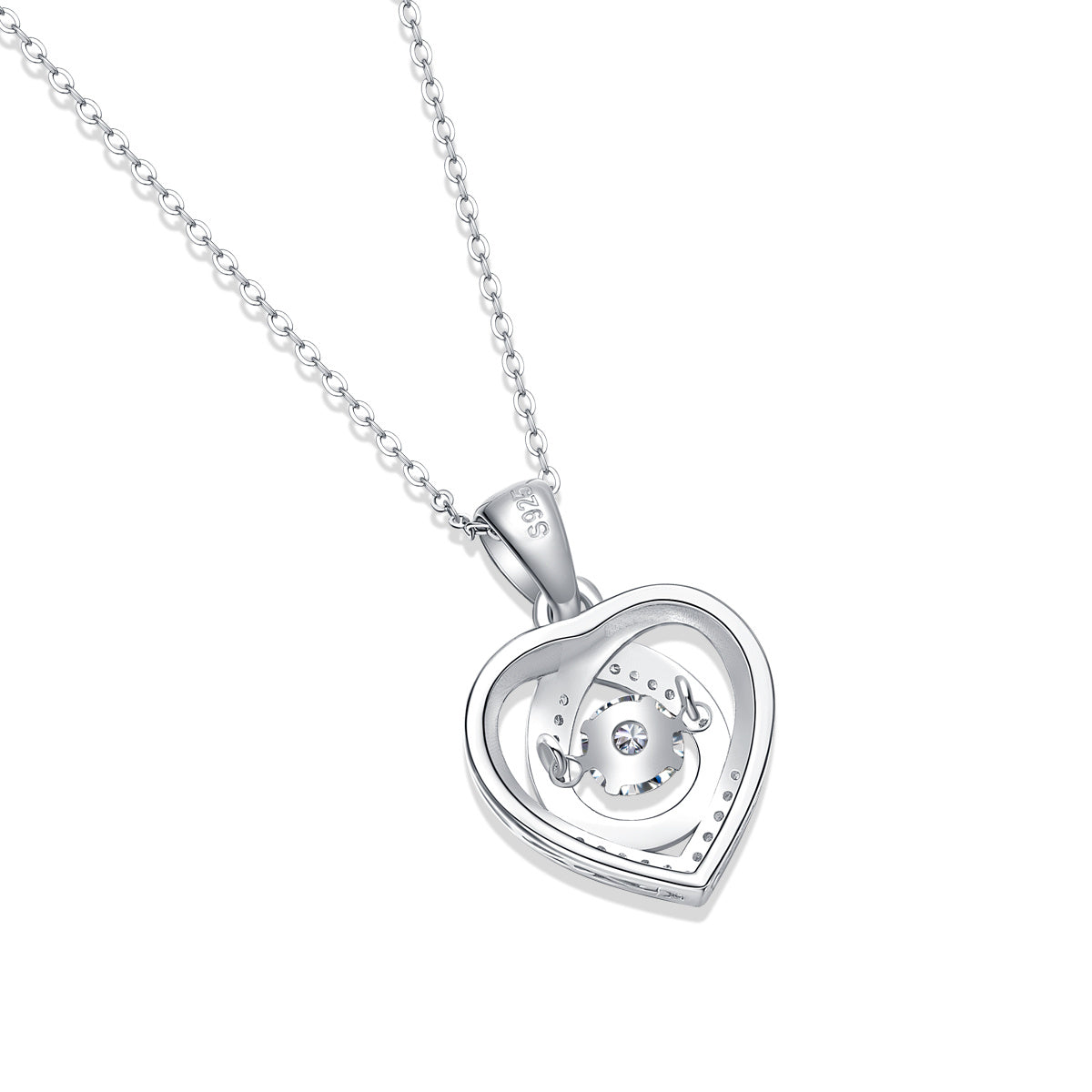 Eternal Heart – Silver Moissanite Pendant Necklace