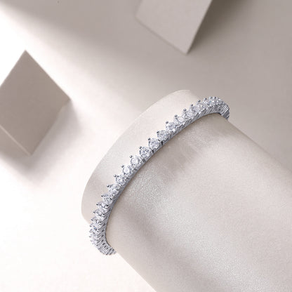 Radiant Halo – Silver Moissanite Bracelet