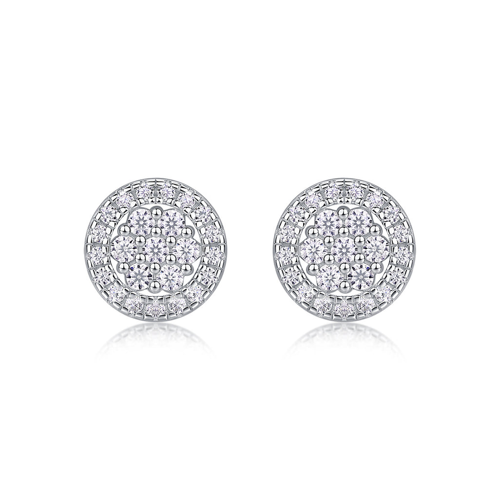 Stellar Whispers – Silver Moissanite Stud Earrings