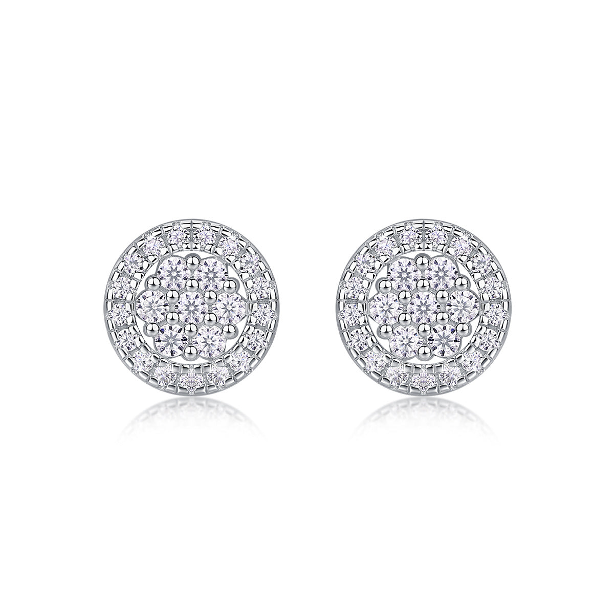 Stellar Whispers – Silver Moissanite Stud Earrings
