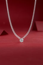 Golden Horizon – Moissanite Silver Cuban Necklace