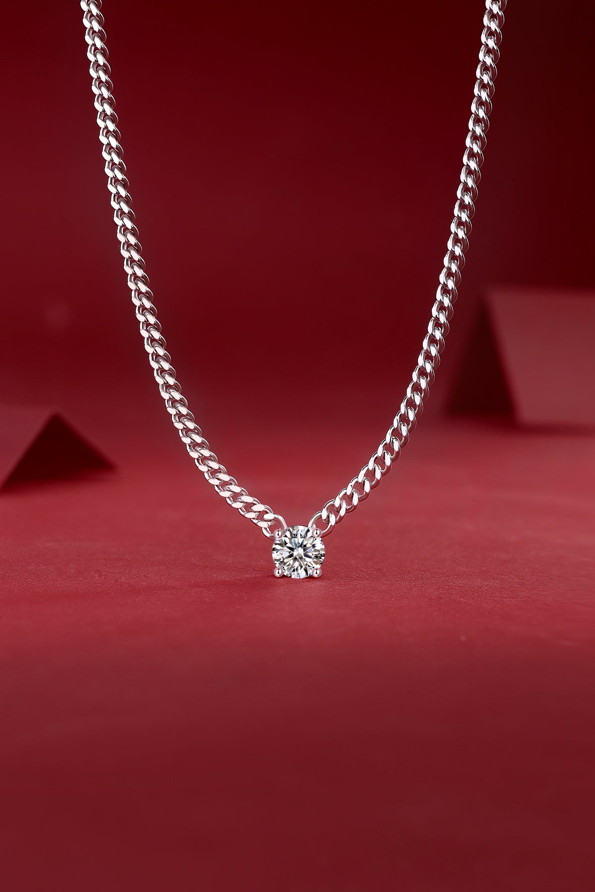 Golden Horizon – Moissanite Silver Cuban Necklace