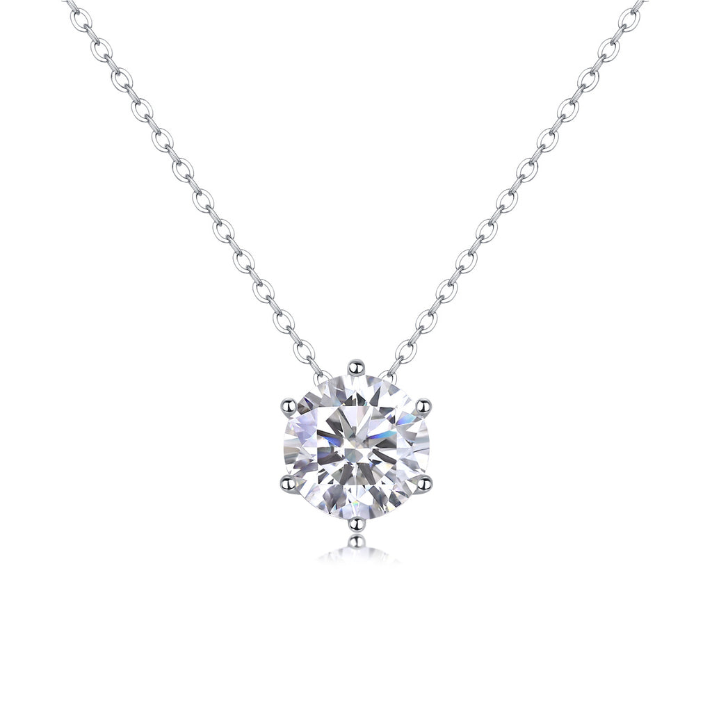 Twilight Blossom – Silver Moissanite Pendant Necklace