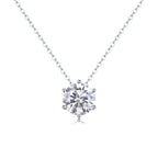 Twilight Blossom – Silver Moissanite Pendant Necklace