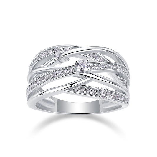 Celestial Glow – Moissanite Silver Ring