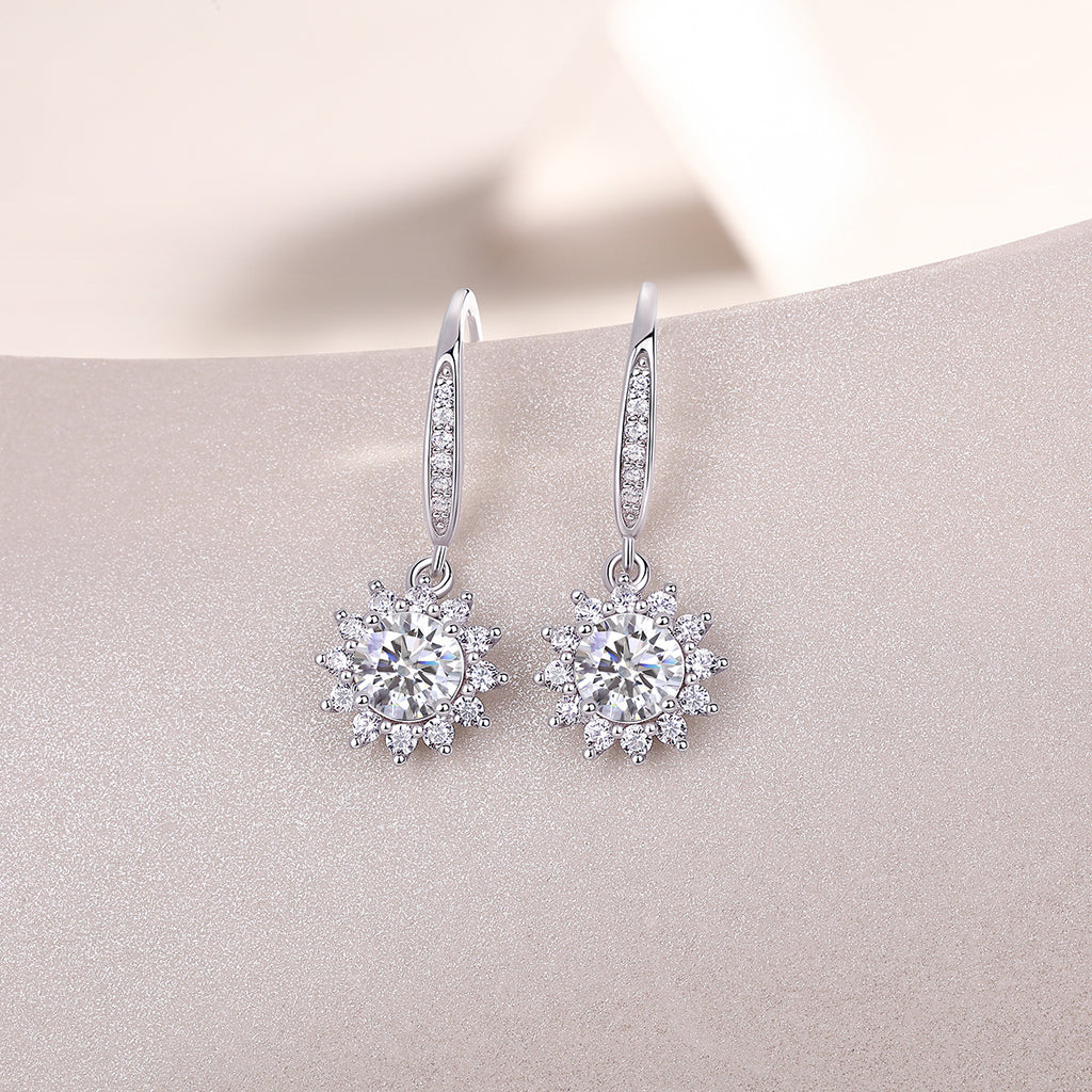 Luxe Harmony – Moissanite Sterling Silver Earrings Set