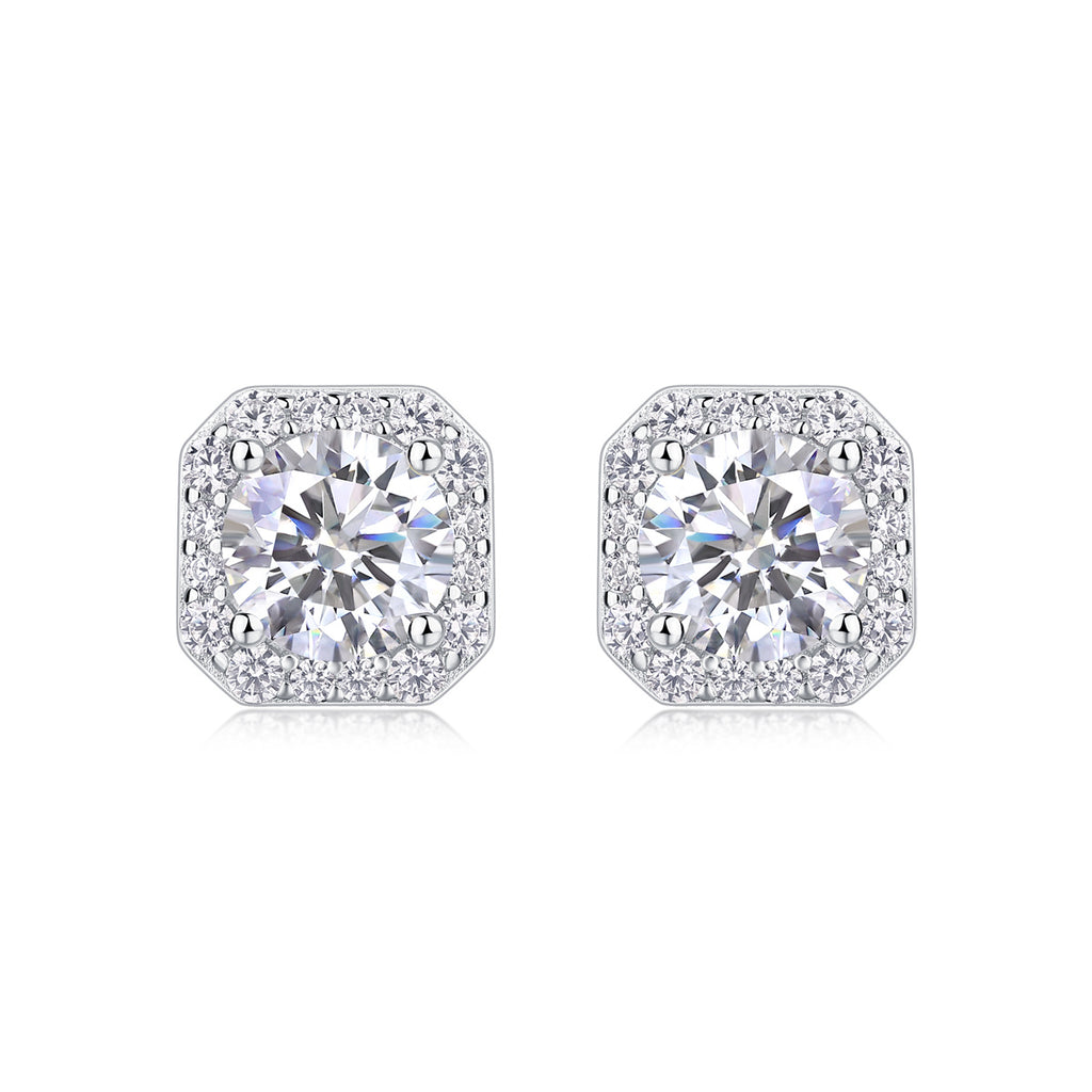 Enchanted Bloom – Moissanite Heart Rose Earrings