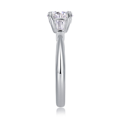Forever Radiance – Moissanite Silver Wedding Ring