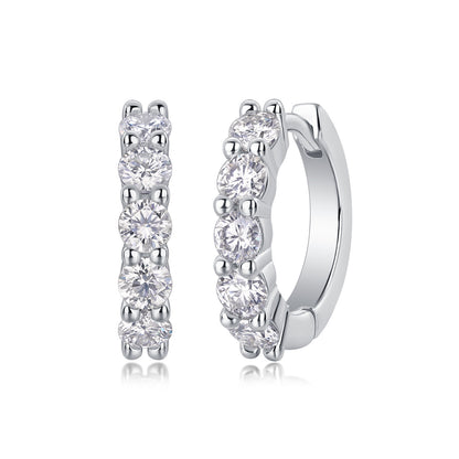 Radiant Glow – Moissanite Silver Stud Earrings