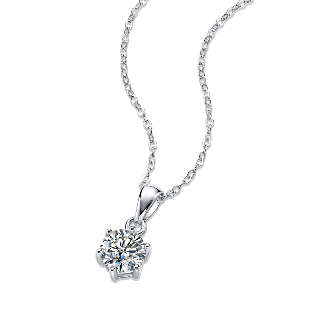 Whispering Breeze – Silver Moissanite Pendant Necklace