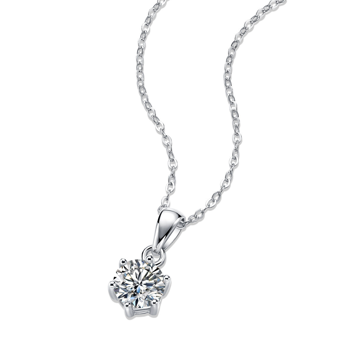 Whispering Breeze – Silver Moissanite Pendant Necklace