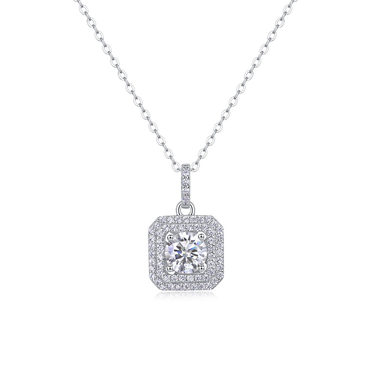 Sugar Diamond - A Fashionable And Luxurious Diamond Jewelry Piece Set With 1-carat Moissanite S925 Sterling Silver And Platinum-plated Pendant