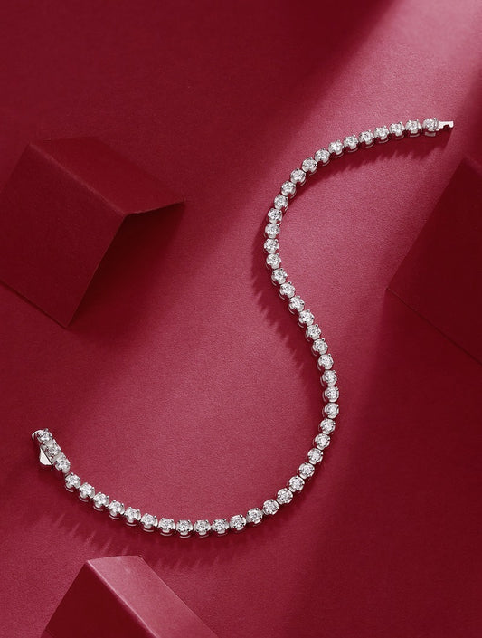 Luminous Night – Silver Moissanite Bracele